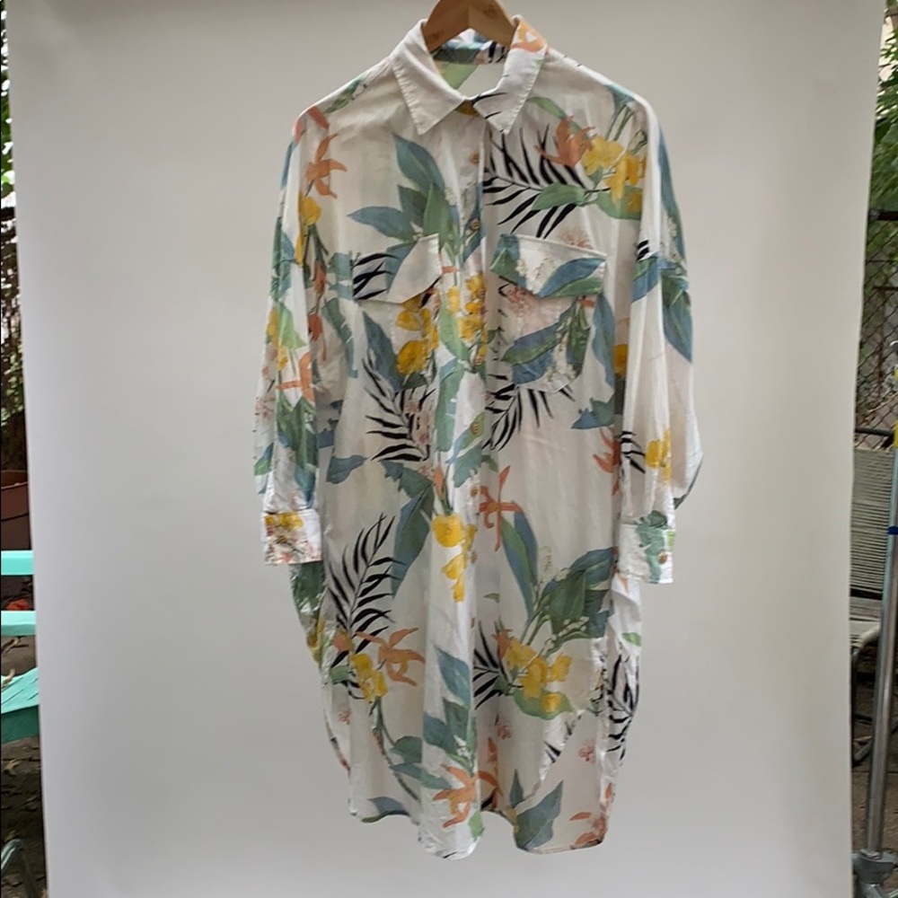 Tropical Button Down Dress